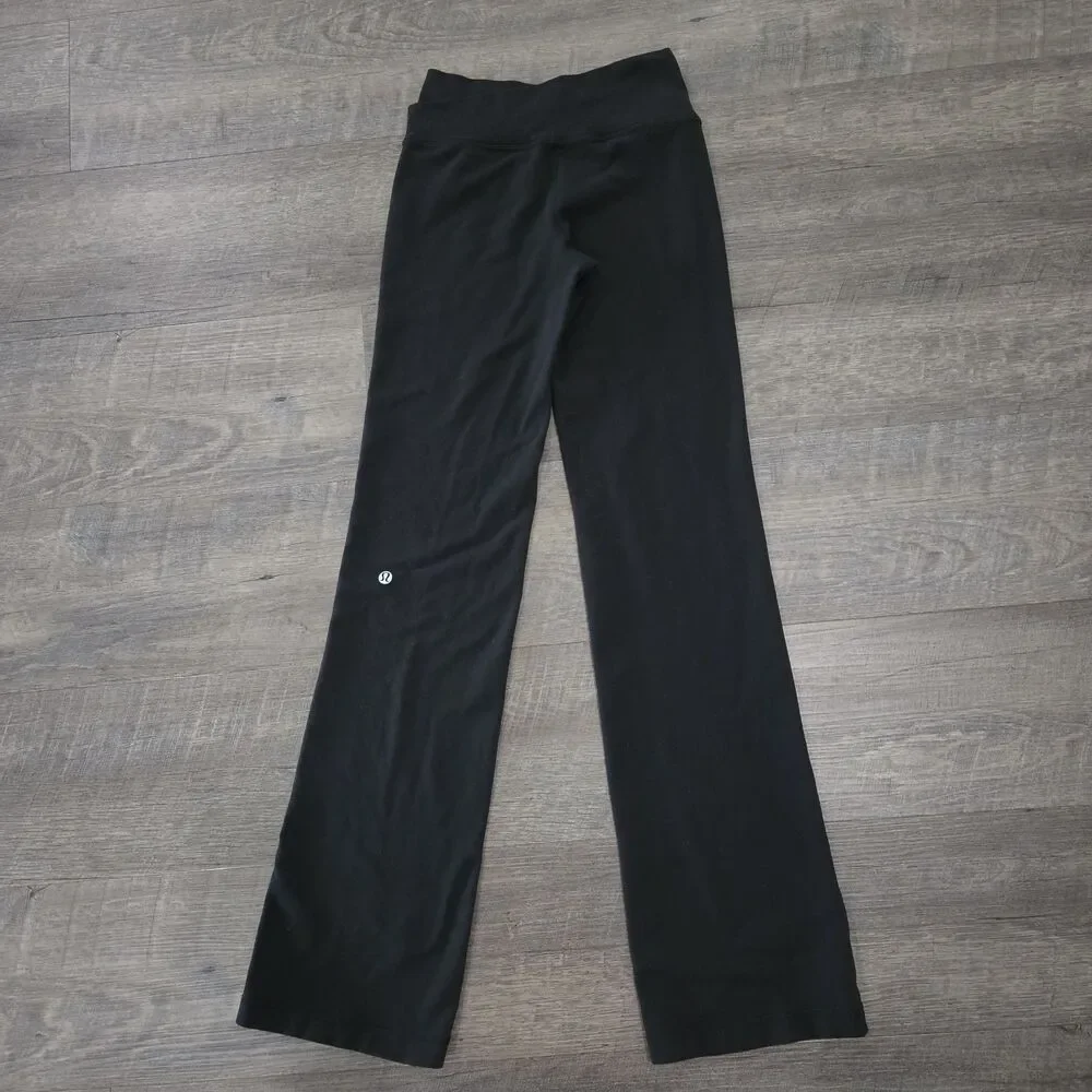 lululemon Astro Leggings lululemon Size 2 Black Crossover Waist Yoga Gym 31.5